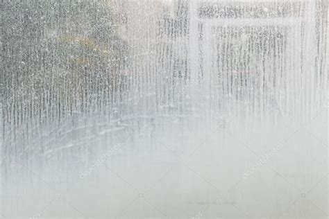 Close Up Dry Water Stains On The Glass Wall In Bathroom Stock Photo By