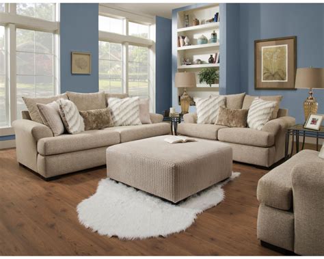 Overstock Furniture Intermix Khaki Sofa And Loveseat Living Room