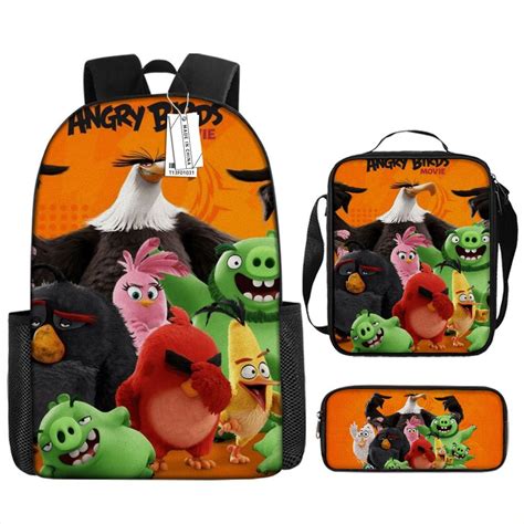 Рюкзак школьный Angry Birds с набором обеденной сумки и пенала для ...