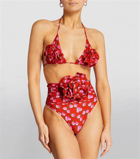 Magda Butrym Rose Print High Rise Bikini Bottoms Harrods My