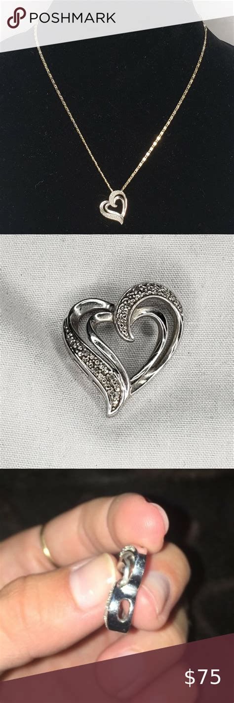 Zales Diamond & Sterling Silver Heart Necklace | Silver heart necklace ...