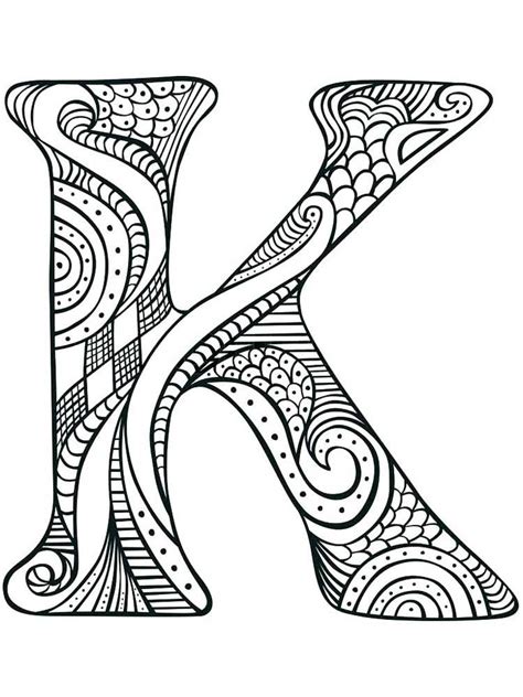 Letter K Coloring Pages Download And Print Letter K Coloring Pages 71 Mandalas Para Colorear