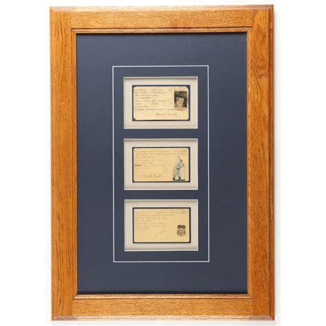 Babe Ruth Lou Gehrig Connie Mack Signed Custom Framed Cut Display
