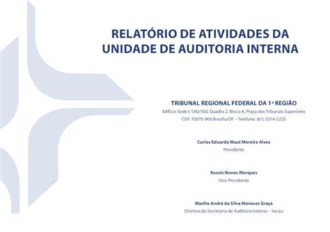 Pdf RelatÓrio De Atividades Da Unidade De Auditoria Interna · SumÁrio