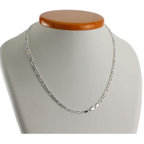 Solid Sterling Silver Italian Figaro Chain Mm Width