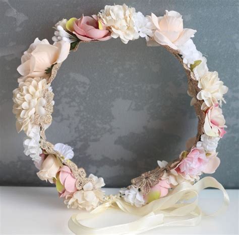 Flower Wreath Hair Bridal Hair Wreath Floral Wreath Wedding Etsy