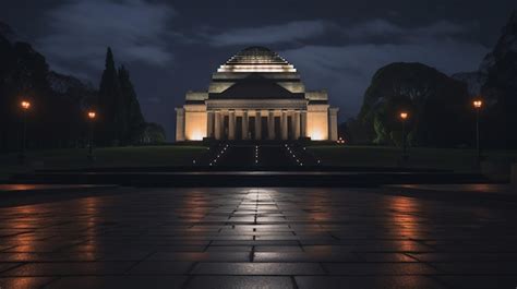 Premium AI Image | Night view of Shrine of Remembrance