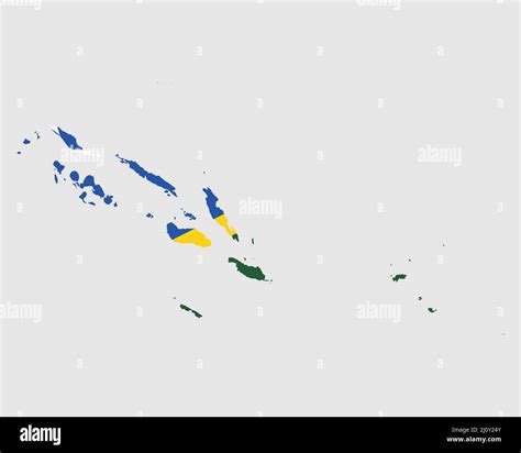 Solomon Islands Flag Map. Map of the Solomon Islands with country ...