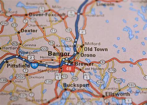 Map Image of Bangor Maine stock image. Image of travel - 273731323