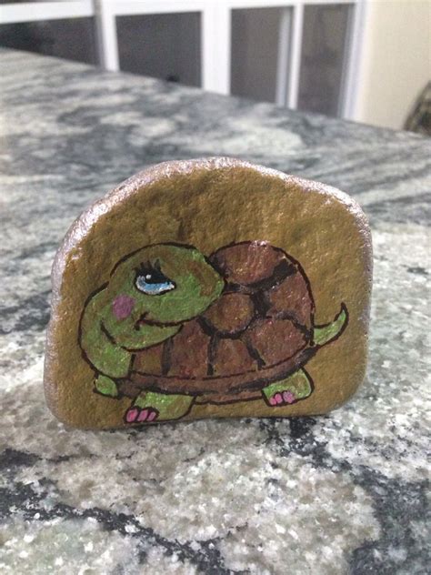 Tortuga Piedras Pintadas Tortugas Pintar