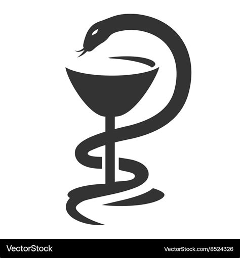 Bowl of hygieia medical symbol serpent Royalty Free Vector