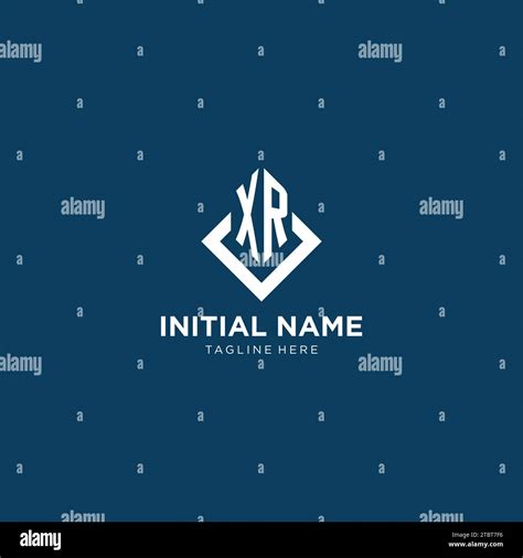 Initial Xr Logo Square Rhombus With Lines Modern And Elegant Logo