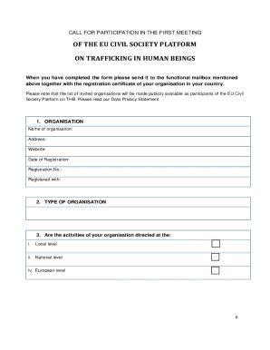 Fillable Online Ec Europa Eu Civil Society Platform Against Trafficking