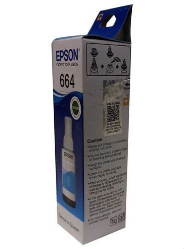 Epson 664 Cyan Ink Box Packaging Size 70ml At Rs 400 Piece In