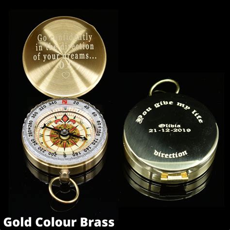 Custom Engraved Compass Personalized Compass Groomsmen Gift Etsy Uk