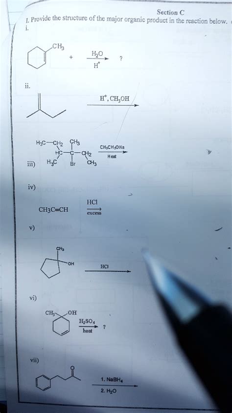 Provide The Structure Of The Major Organic Product In The Reaction