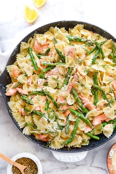 Creamy Asparagus And Salmon Pasta Recipe