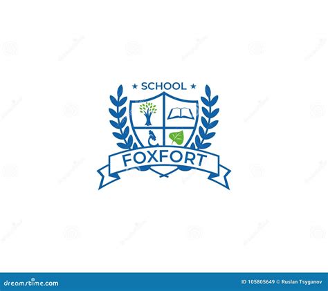 School Crest Logo Template Education Vector Design Stock Vector