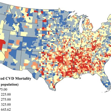 Age Adjusted Cardiovascular Disease Mortality Rates Deaths Per 100000