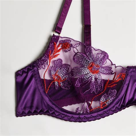 Ellolace Floral Lingerie Fancy Transparent Sutien Brief