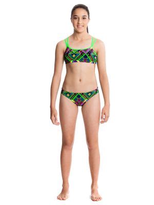 Funkita Tribal Fire Girls Criss Cross Sports Bikini