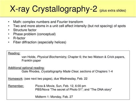 Ppt X Ray Crystallography 2 Plus Extra Slides Powerpoint