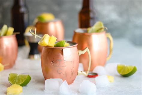 Pineapple Moscow Mules Recipe Pineapple Moscow Ginger Beer Drinks Alcohol Recipes