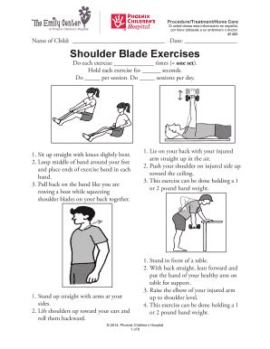 Fillable Online Shoulder Blade Exercises - Phoenix Childrens Hospital ...