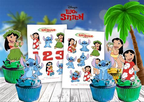 Lilo and Stitch Cupcake Toppers Lilo and Stitch Party | Etsy