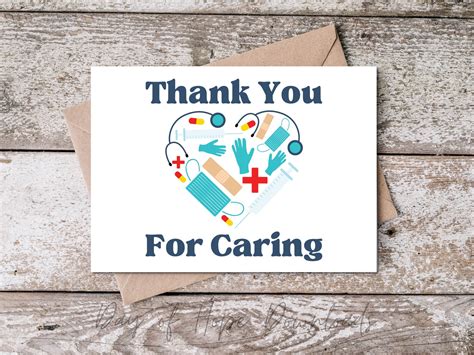 Caregiver Appreciation Card Printable Thank You For Caring Card For