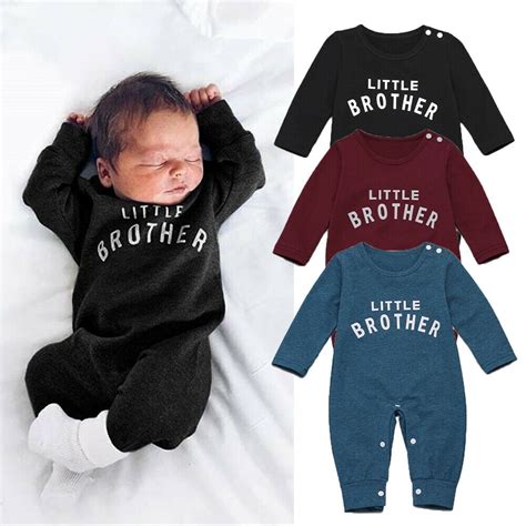 Winter Newborn Baby Boys Little Brother Romper Jumpsuit Bodysuit ...