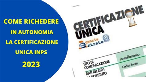 CU INPS Tutorial Passo Passo Per Ottenere La Tua Certificazione Unica