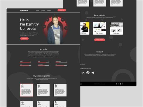 Personal Resume & Portfolio Design - Dark by Oleg Piscar on Dribbble