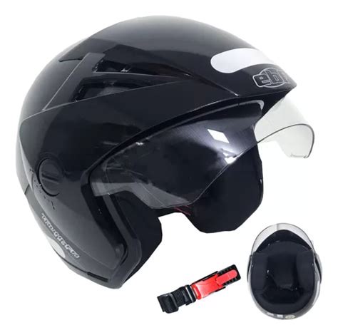 Capacete Moto Ebf Thunder Open Solid Aberto Preto Brilho Frete Gr Tis