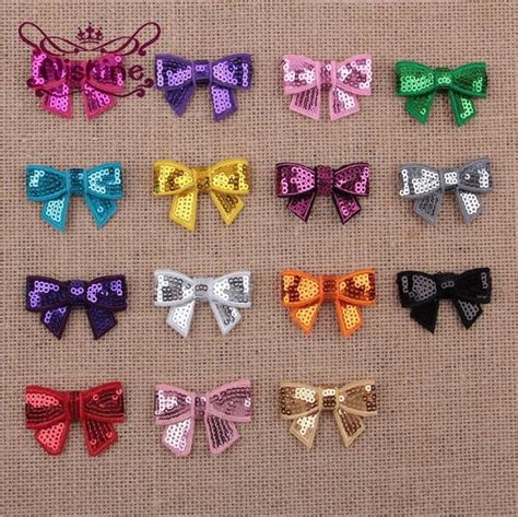 Nishine Pcs Lot Mini Glitter Sequin Bows Diy Hair Bowknot For