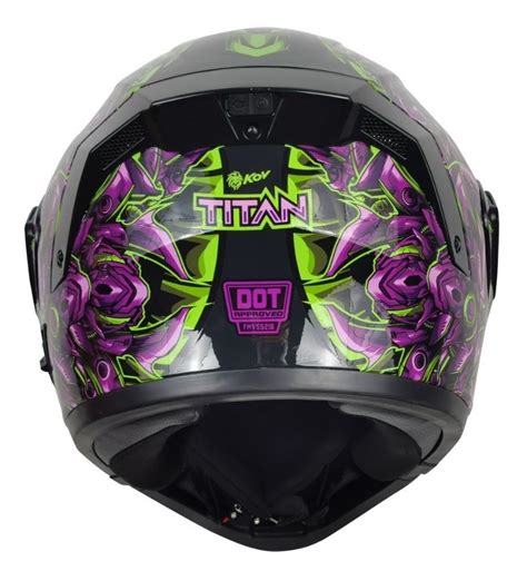 Casco Kov Estelar Titan Abatible Morado Certificado Dot Meses Sin