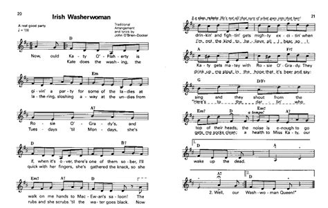 The Irish Washerwoman Easy Tin Whistle Notes Irish Folk Songs