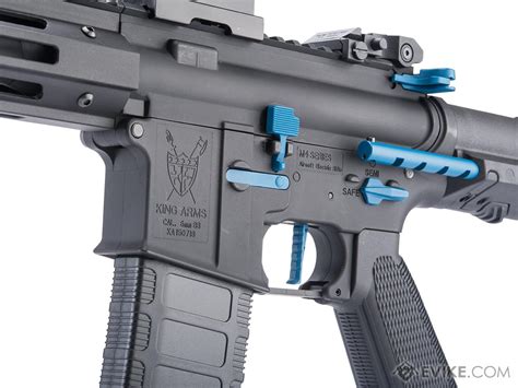 King Arms M4 PDW SBR Airsoft AEG Rifle Color Black Blue Silenced