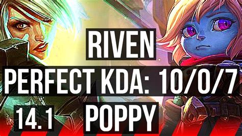 Riven Vs Poppy Top Rank 1 Riven 10 0 7 67 Winrate Legendary