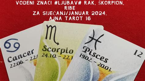 VODENI ZNACI LJUBAV RAK ŠKORPION RIBE za SIJEČANJ JANUAR 2024