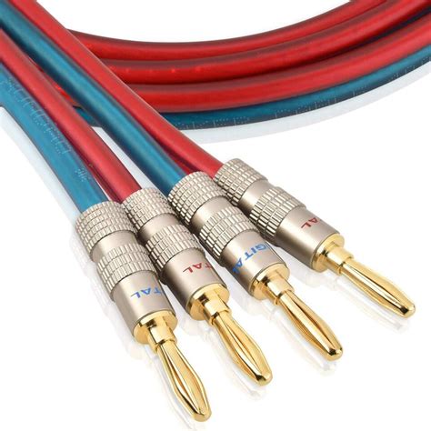 Speaker Cable Wire With Banana Plugs 12AWG HiFi Pure Copper Speaker