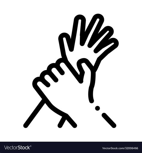 Hand hold arm stop hit icon outline Royalty Free Vector