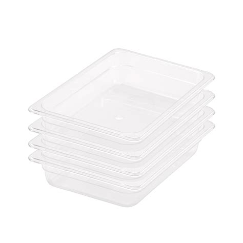 SOGA 65mm Clear Gastronorm GN Pan 1 2 Food Tray Storage Bundle Of 4