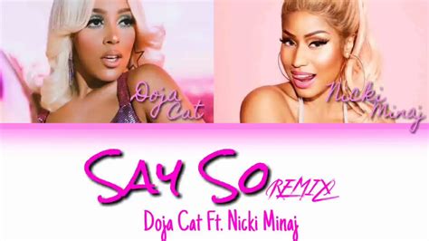 Doja Cat Say So Remix Ft Nicki Minaj Color Coded Lyrics [eng] Youtube