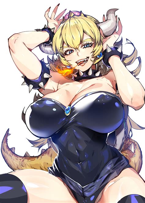 Wallpaper Bowsette Super Mario Bros Boobs X Burningbannas