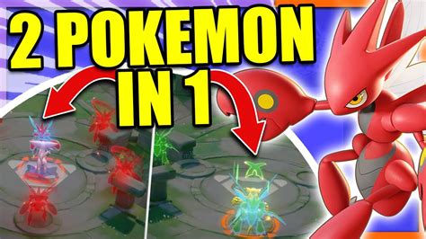 Two Pokemon In One Scyther Scizor First Look At Gameplay Pokemon Unite Youtube