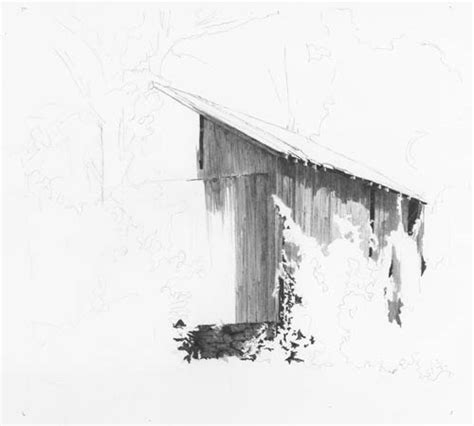 Drawing A Rustic Barn Clutch Pencil Demo