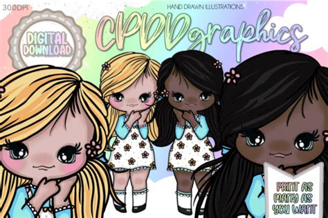 Best Friends Forever Girls Clipart Graphic By Cpddgraphics · Creative