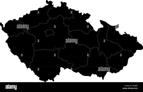 Czech Republic Map Vector Black And White Stock Photos Images Alamy