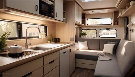 Premium AI Image | Cozy kitchen interior in the trailer of a mobile home